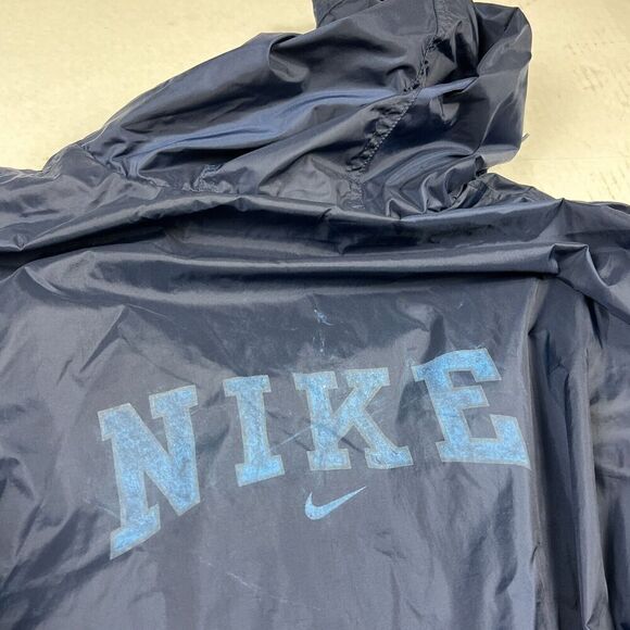 Nike Mens Zip Up Track Jacket Blue Hooded Training Retro Windbreaker Size LARGE - Picture 11 of 11